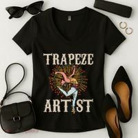 Trapeze Artist Acrobat Carnival Theme Circus Staff Costume Women's V-Neck T-Shirt thumb 2