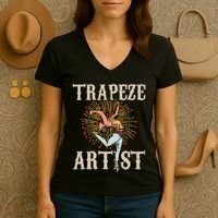 Trapeze Artist Acrobat Carnival Theme Circus Staff Costume Women's V-Neck T-Shirt thumb 3