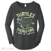 Turtles Are Awesome I Am Awesome Therefore I Am A Turtle Women's Perfect Tri Tunic Long Sleeve Shirt thumb 0