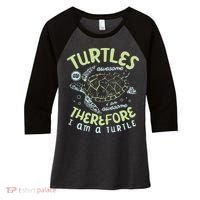 Turtles Are Awesome I Am Awesome Therefore I Am A Turtle Women's Tri-Blend 3/4-Sleeve Raglan Shirt thumb 0