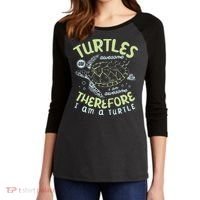 Turtles Are Awesome I Am Awesome Therefore I Am A Turtle Women's Tri-Blend 3/4-Sleeve Raglan Shirt thumb 2