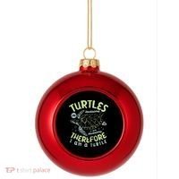 Turtles Are Awesome I Am Awesome Therefore I Am A Turtle Plastic Christmas Ball Ornament thumb 0