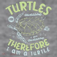 Turtles Are Awesome I Am Awesome Therefore I Am A Turtle Women's Racerback Cropped Tank thumb 2