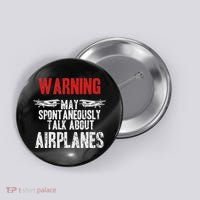 Talk About Airplanes Funny Pilot And Aviation Button thumb 0