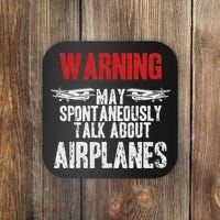 Talk About Airplanes Funny Pilot And Aviation Coaster thumb 0