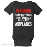 Talk About Airplanes Funny Pilot And Aviation Baby Bodysuit thumb 0
