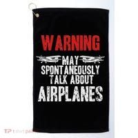 Talk About Airplanes Funny Pilot And Aviation Golf Towel thumb 0