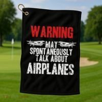 Talk About Airplanes Funny Pilot And Aviation Golf Towel thumb 1