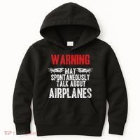 Talk About Airplanes Funny Pilot And Aviation Kids Hoodie thumb 0