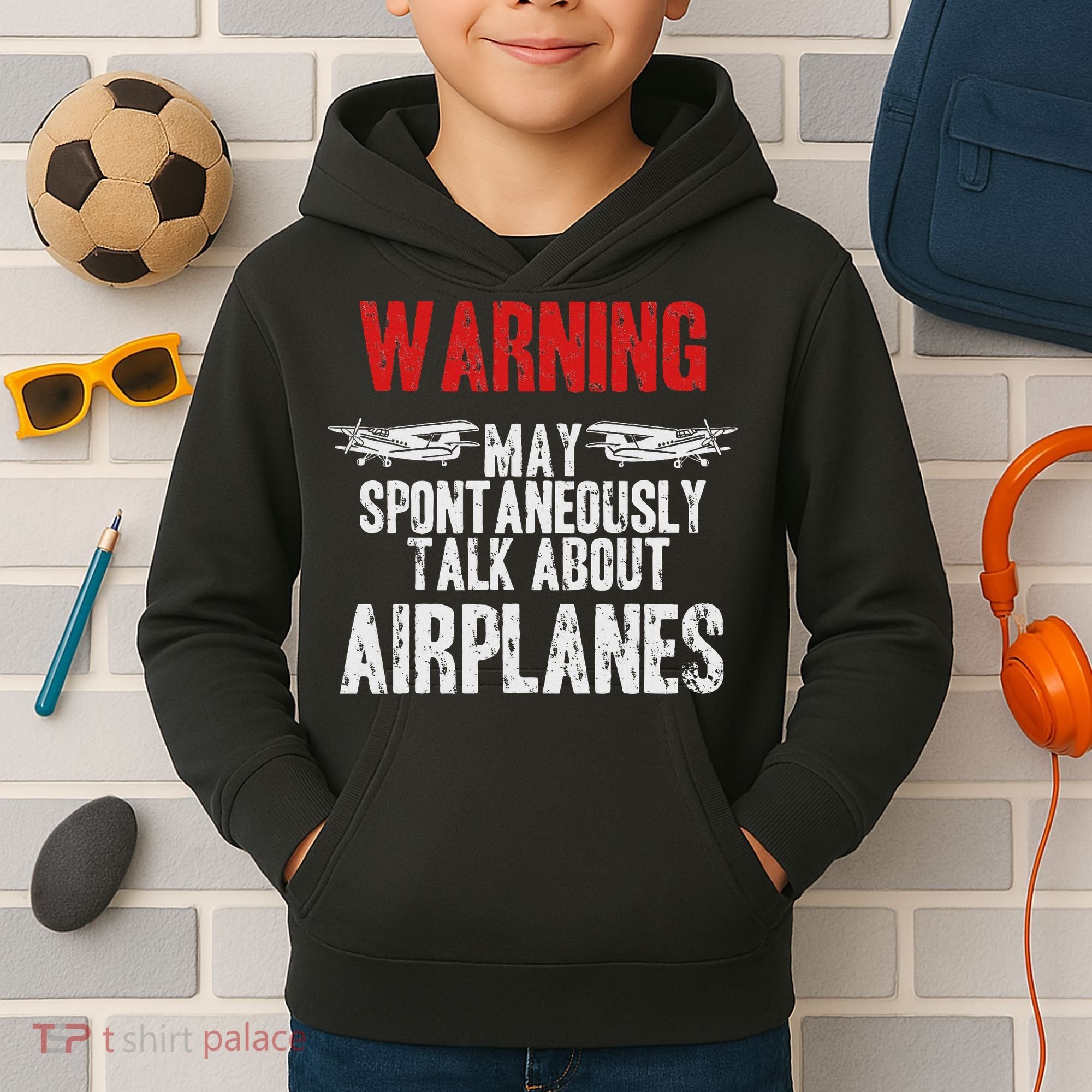 Talk About Airplanes Funny Pilot And Aviation Kids Hoodie