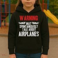 Talk About Airplanes Funny Pilot And Aviation Kids Hoodie thumb 3