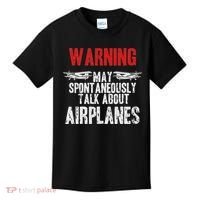 Talk About Airplanes Funny Pilot And Aviation Kids T-Shirt thumb 0