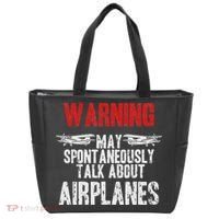 Talk About Airplanes Funny Pilot And Aviation Tote Bag thumb 0