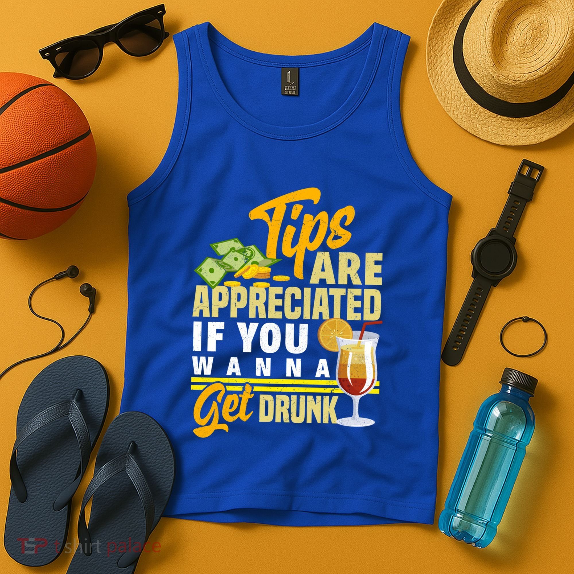 Tips Are Appreciated If You Wanna Get Drunk Barkeeper Funny Gift Tank Top