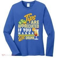 Tips Are Appreciated If You Wanna Get Drunk Barkeeper Funny Gift Women's Long Sleeve Shirt thumb 0