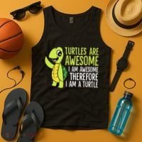 Turtles Are Awesome. I'm Awesome Therefore I'm a Turtle Tank Top thumb 4