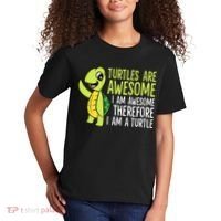 Turtles Are Awesome. I'm Awesome Therefore I'm a Turtle Kids T-Shirt thumb 2