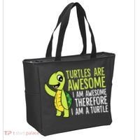Turtles Are Awesome. I'm Awesome Therefore I'm a Turtle Tote Bag thumb 2