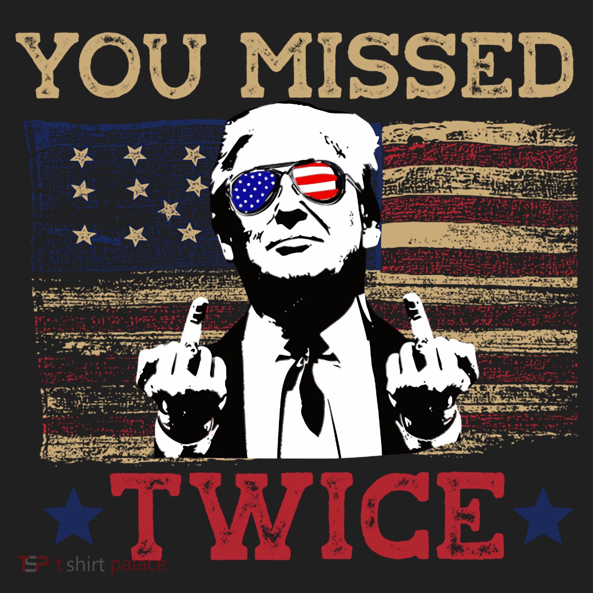 Trump Assassination Attempt American Flag You Missed Twice Women's Sweatshirt