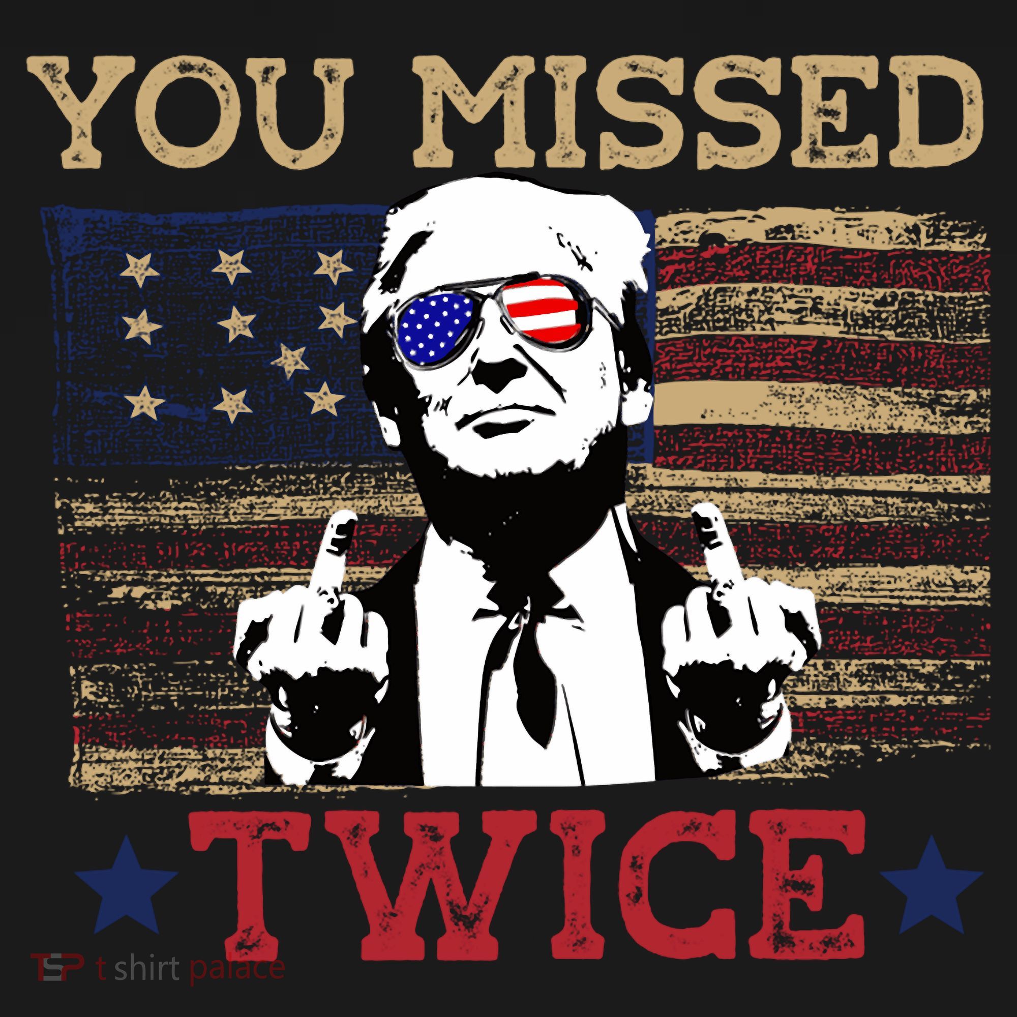 Trump Assassination Attempt American Flag You Missed Twice Women's Hoodie