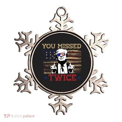 Trump Assassination Attempt American Flag You Missed Twice Ornament