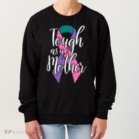 Tough As A Mother Gift Thyroid Cancer Awareness Sarcastic Mom Gift Women's Sweatshirt thumb 0
