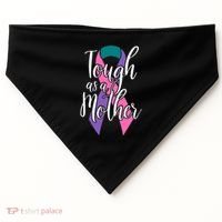 Tough As A Mother Gift Thyroid Cancer Awareness Sarcastic Mom Gift USA-Made Doggie Bandana thumb 0