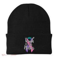 Tough As A Mother Gift Thyroid Cancer Awareness Sarcastic Mom Gift Beanie thumb 0