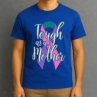 Tough As A Mother Gift Thyroid Cancer Awareness Sarcastic Mom Gift T-Shirt thumb 3