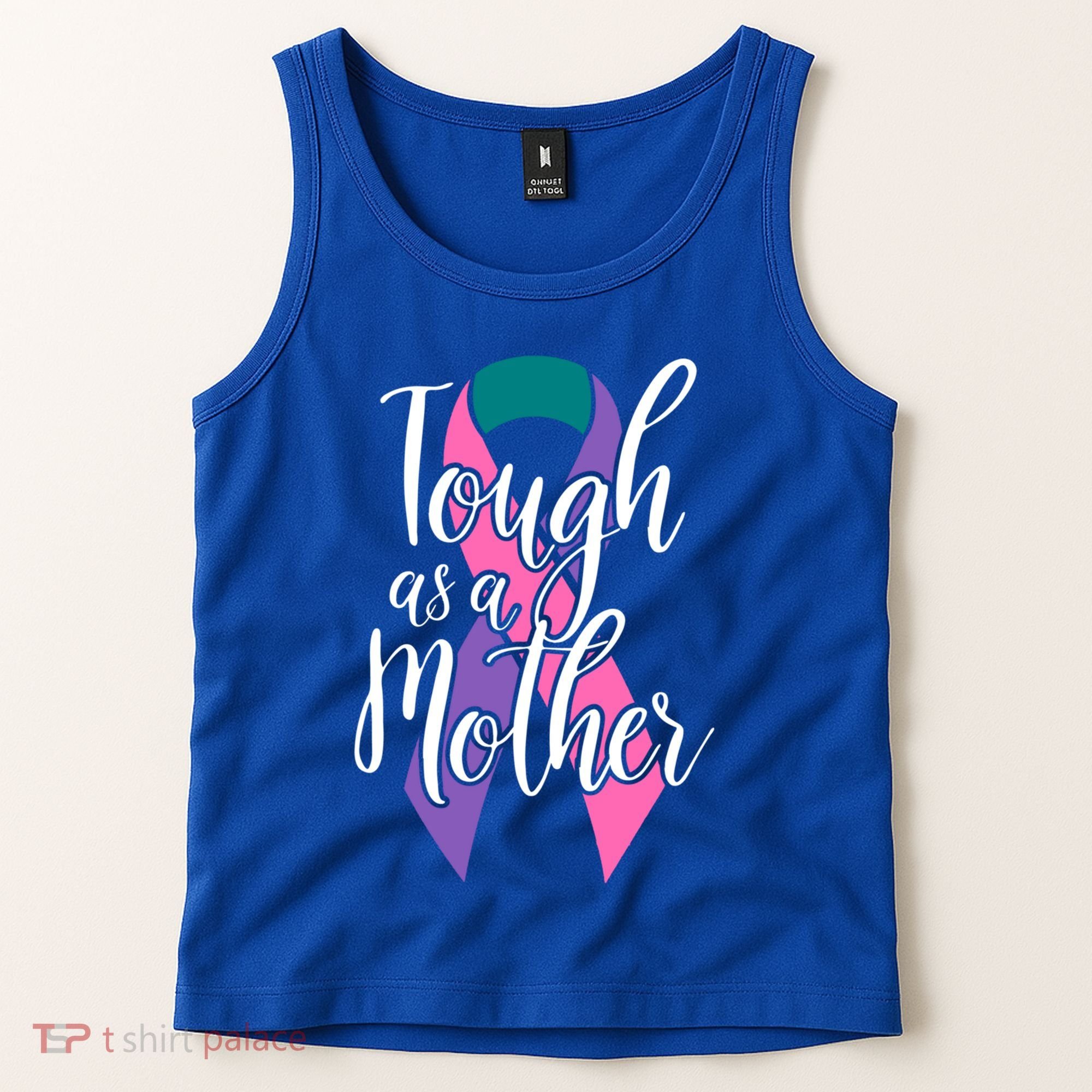 Tough As A Mother Gift Thyroid Cancer Awareness Sarcastic Mom Gift Tank Top