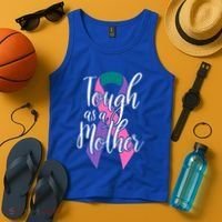 Tough As A Mother Gift Thyroid Cancer Awareness Sarcastic Mom Gift Tank Top thumb 4