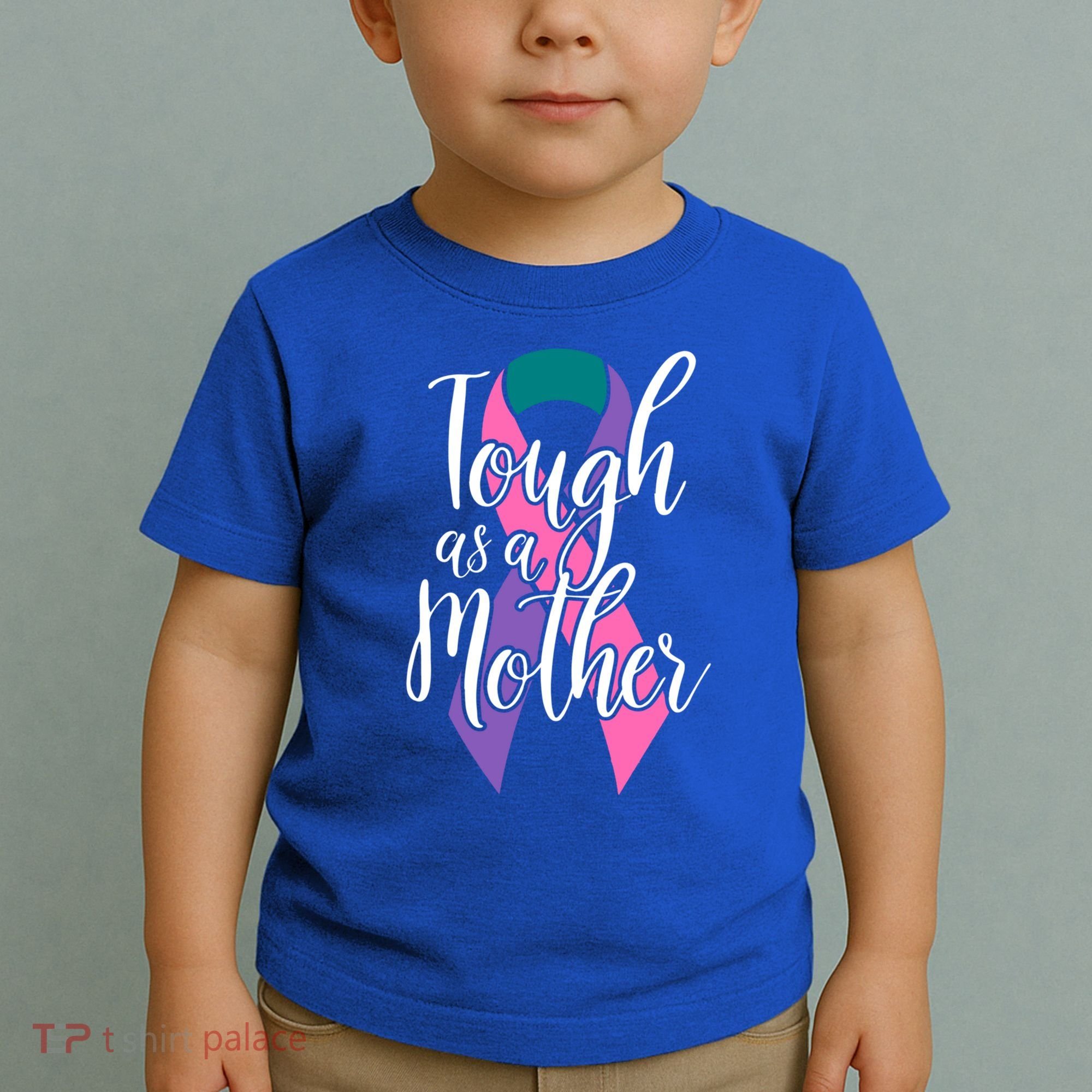 Tough As A Mother Gift Thyroid Cancer Awareness Sarcastic Mom Gift Toddler T-Shirt