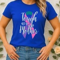 Tough As A Mother Gift Thyroid Cancer Awareness Sarcastic Mom Gift Women's T-Shirt thumb 2