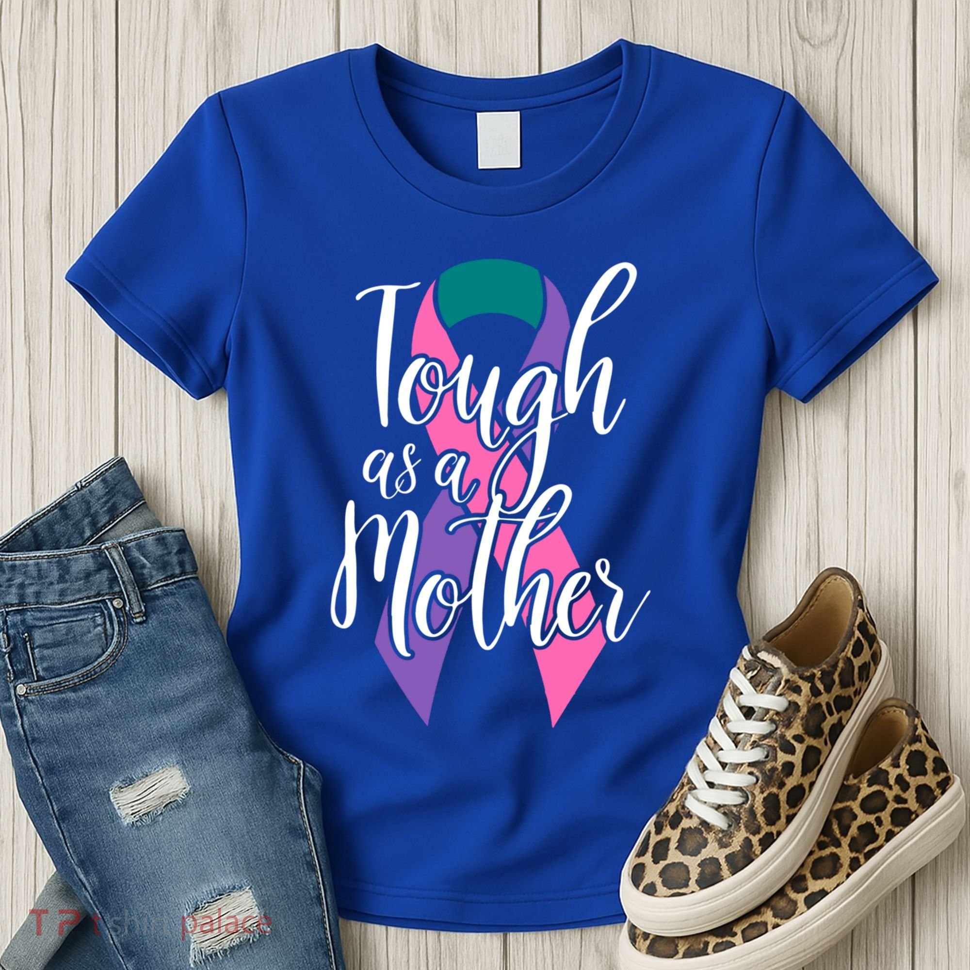 Tough As A Mother Gift Thyroid Cancer Awareness Sarcastic Mom Gift Women's T-Shirt