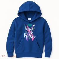 Tough As A Mother Gift Thyroid Cancer Awareness Sarcastic Mom Gift Kids Hoodie thumb 0