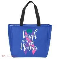 Tough As A Mother Gift Thyroid Cancer Awareness Sarcastic Mom Gift Tote Bag thumb 0