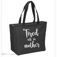 Tired As A Mother Funny Tote Bag thumb 2