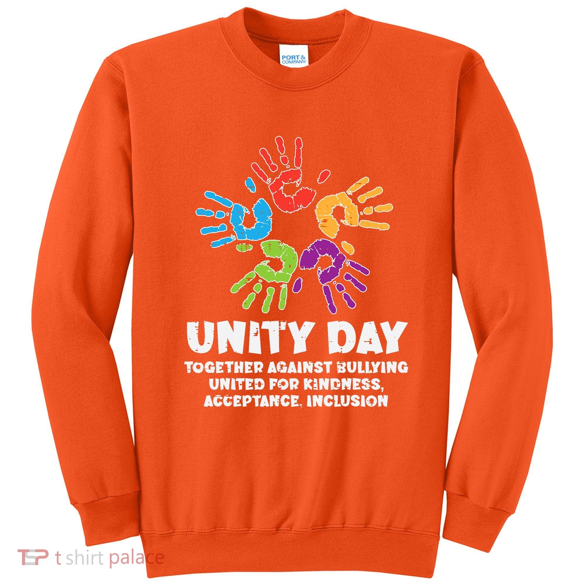 Together Against Bullying Orange Anti Bullying Unity Day Kids Sweatshirt