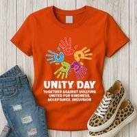 Together Against Bullying Orange Anti Bullying Unity Day Kids Women's T-Shirt thumb 3