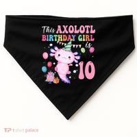 This Axolotl Birthday Girl Is 10 Years Old 10th Bday Party USA-Made Doggie Bandana thumb 0