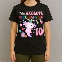 This Axolotl Birthday Girl Is 10 Years Old 10th Bday Party T-Shirt thumb 4