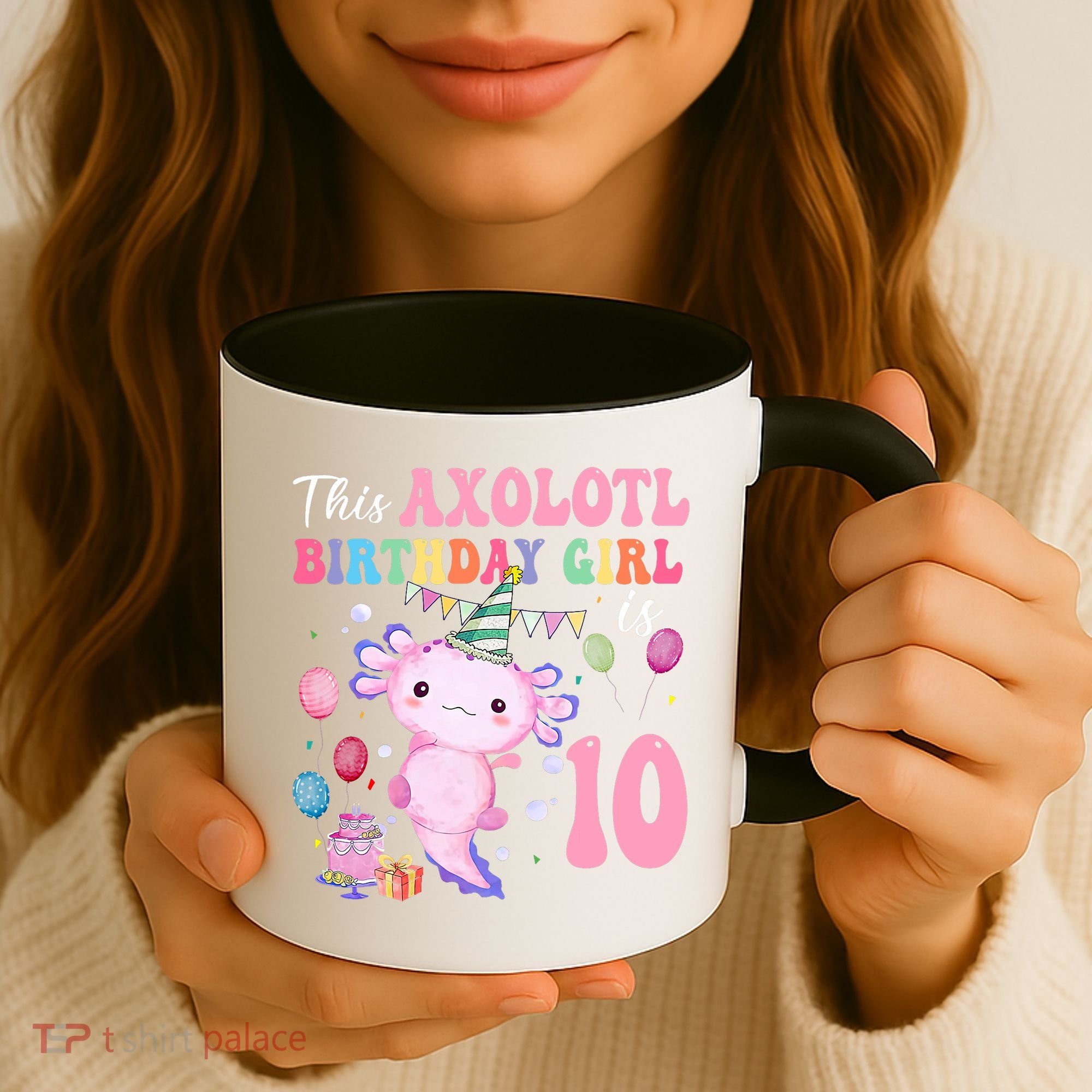 This Axolotl Birthday Girl Is 10 Years Old 10th Bday Party Coffee Mug