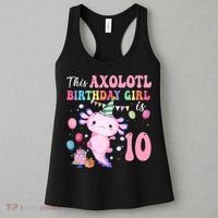 This Axolotl Birthday Girl Is 10 Years Old 10th Bday Party Women's Tank Top thumb 3