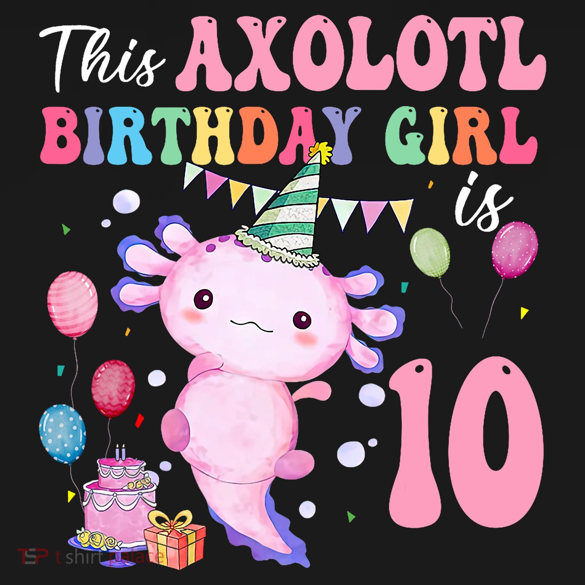 This Axolotl Birthday Girl Is 10 Years Old 10th Bday Party Baby Bodysuit