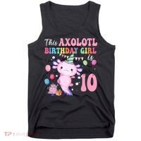 This Axolotl Birthday Girl Is 10 Years Old 10th Bday Party Tank Top thumb 0