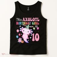This Axolotl Birthday Girl Is 10 Years Old 10th Bday Party Tank Top thumb 2