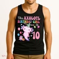 This Axolotl Birthday Girl Is 10 Years Old 10th Bday Party Tank Top thumb 3