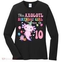 This Axolotl Birthday Girl Is 10 Years Old 10th Bday Party Women's Long Sleeve Shirt thumb 0