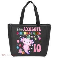 This Axolotl Birthday Girl Is 10 Years Old 10th Bday Party Tote Bag thumb 0