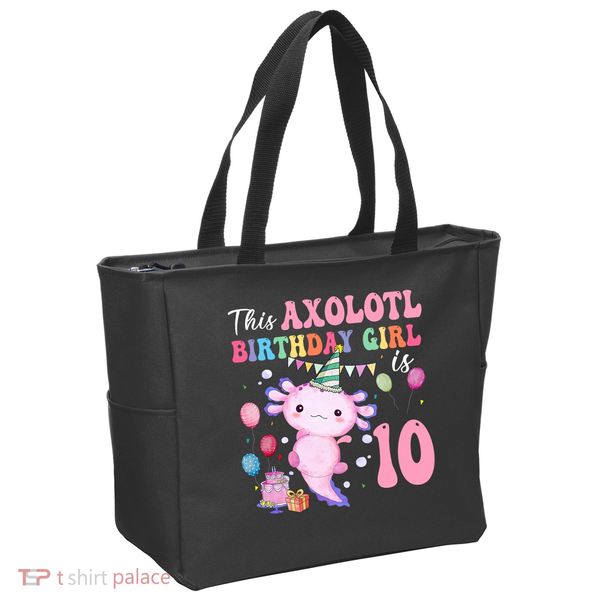 This Axolotl Birthday Girl Is 10 Years Old 10th Bday Party Tote Bag